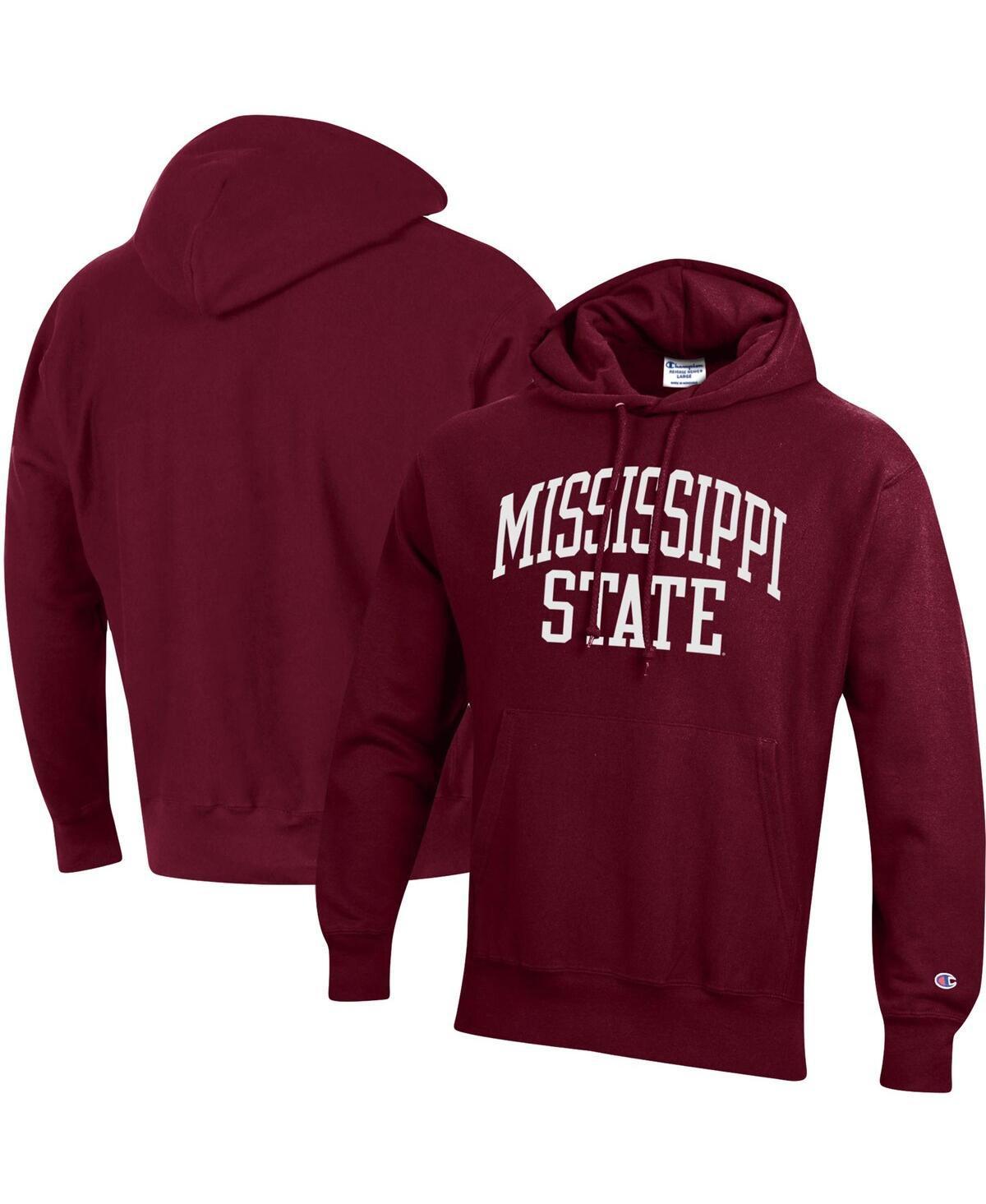 Mens Champion Maroon Mississippi State Bulldogs Team Arch Reverse Weave Pullover Hoodie Product Image