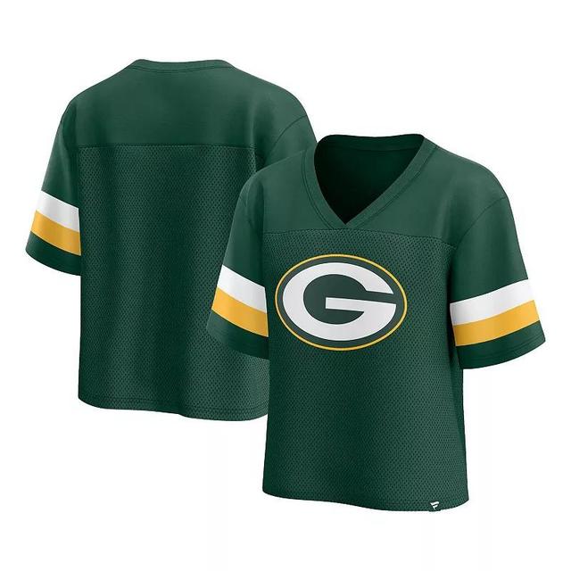 Womens Fanatics Branded Bay Packers Established Jersey Cropped V-Neck T-Shirt Product Image