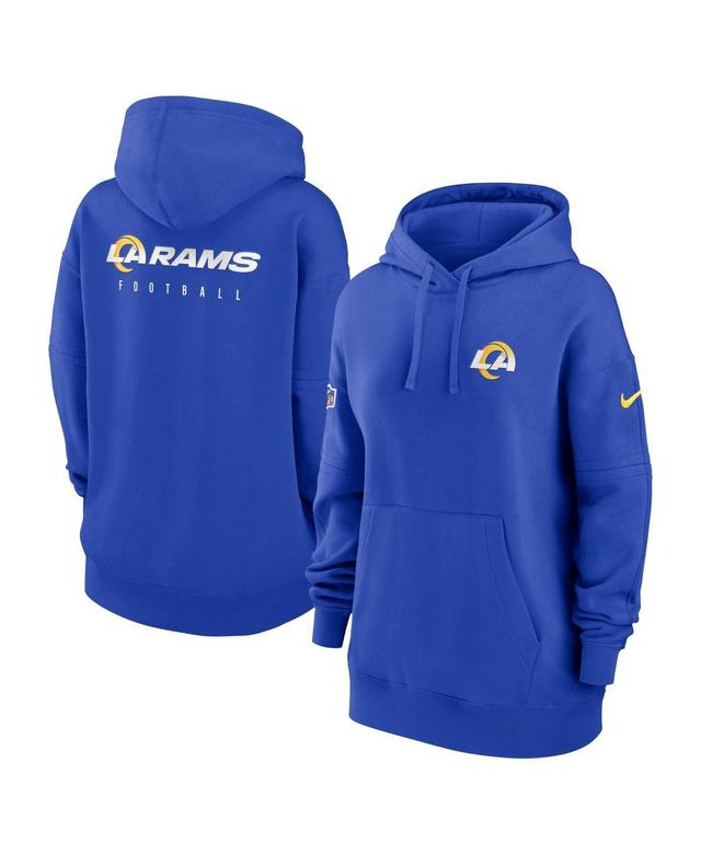 Womens Nike Royal Los Angeles Rams 2023 Sideline Club Fleece Pullover Hoodie Product Image