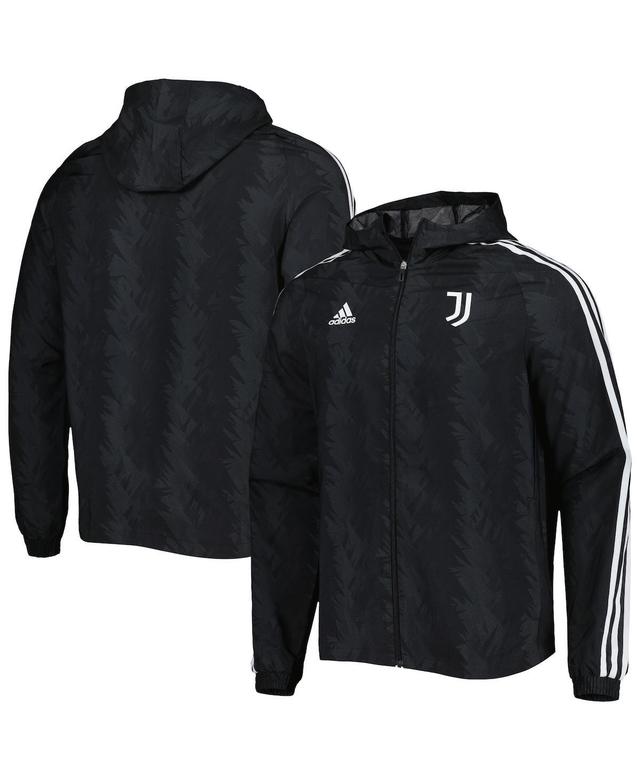 Mens adidas Charcoal Juventus Dna Raglan Full-Zip Hoodie Windbreaker Jacket Product Image