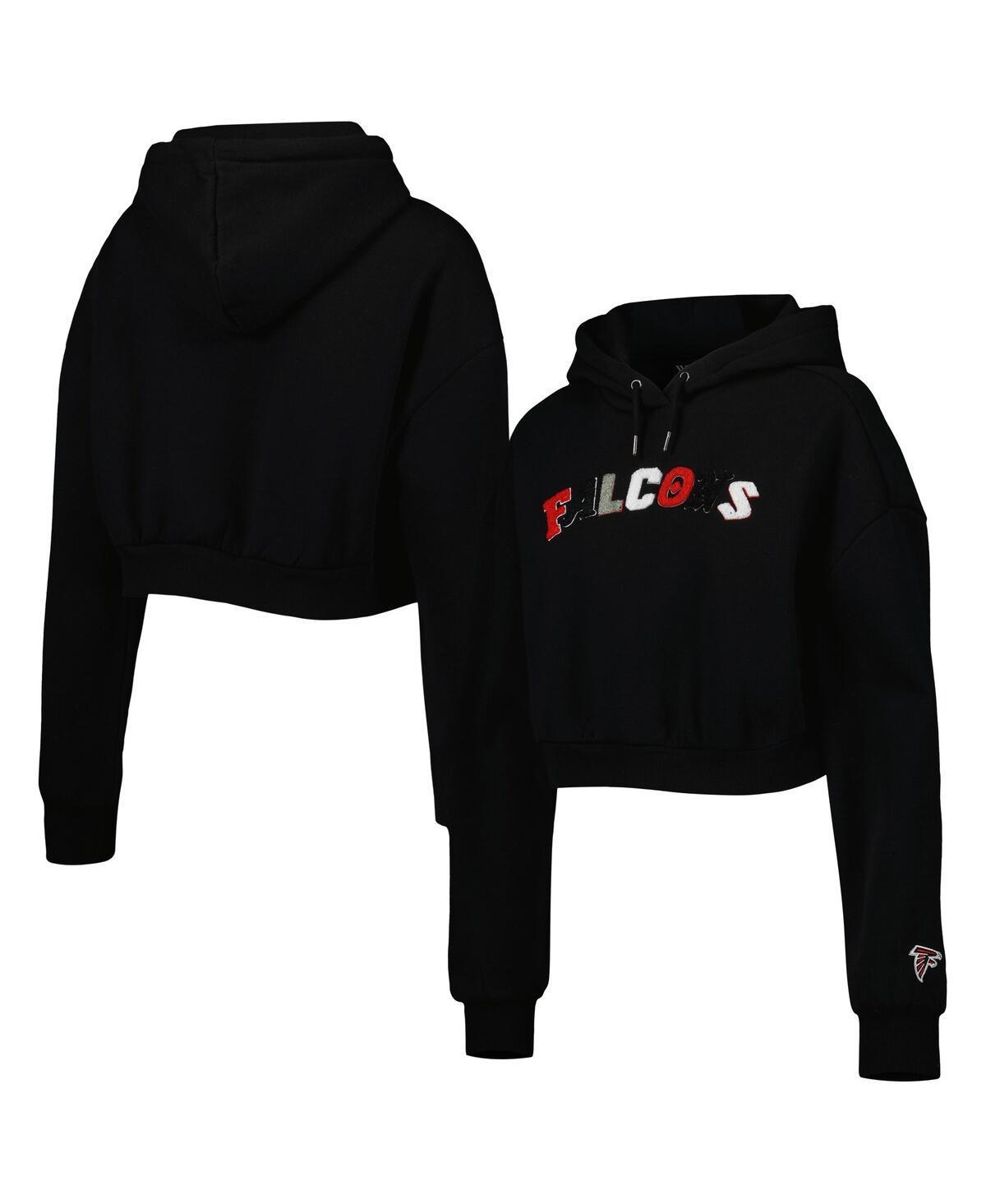 Womens The Wild Collective Black Atlanta Falcons Cropped Pullover Hoodie Product Image