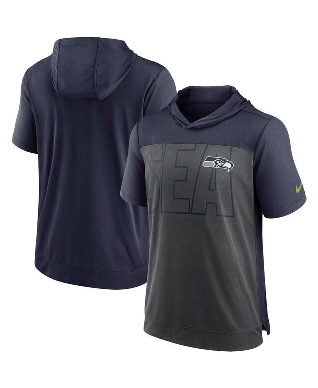 Mens Heathered Charcoal Seattle Seahawks Performance Hoodie T-shirt - Heathered Charcoal Product Image