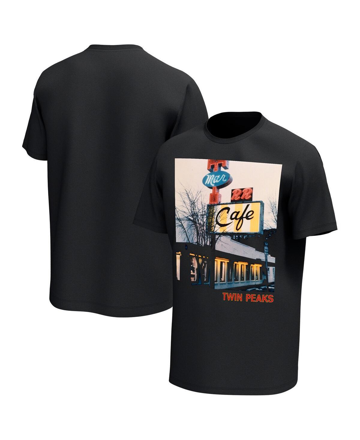 Mens Black Twin Peaks Double R Diner Graphic T-Shirt Product Image