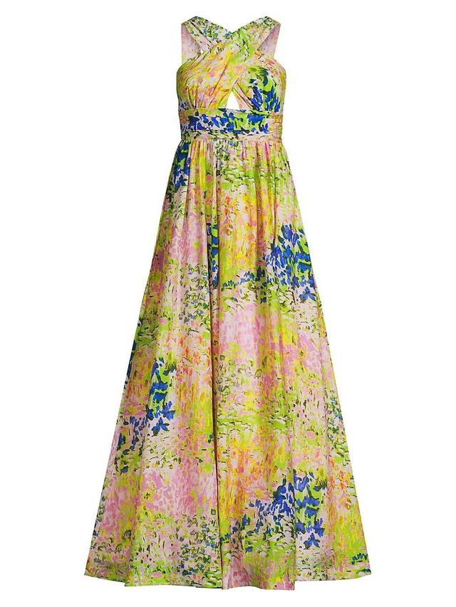 Womens Floral Halterneck Maxi Dress Product Image