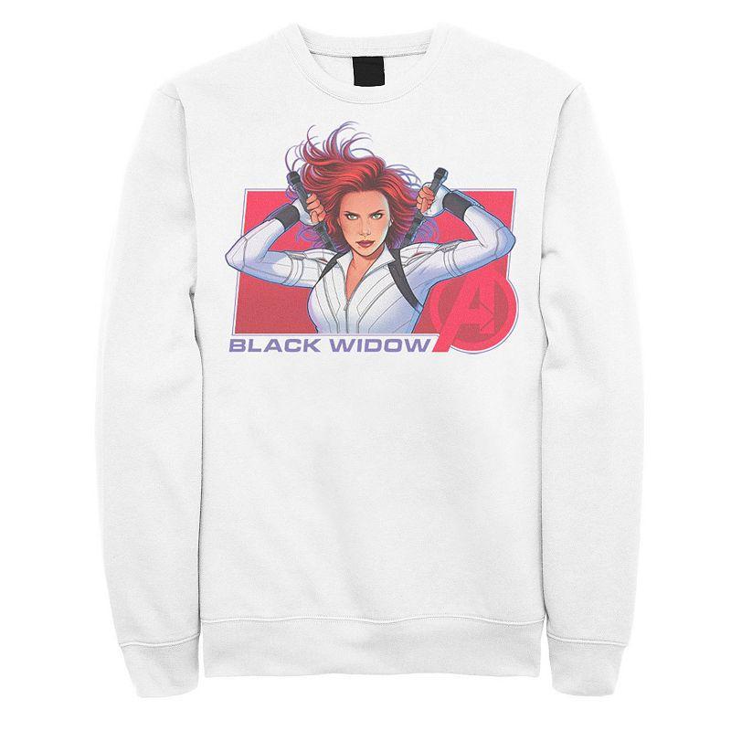 Mens Marvel Black Widow Animated Avengers Logo Sweatshirt Product Image