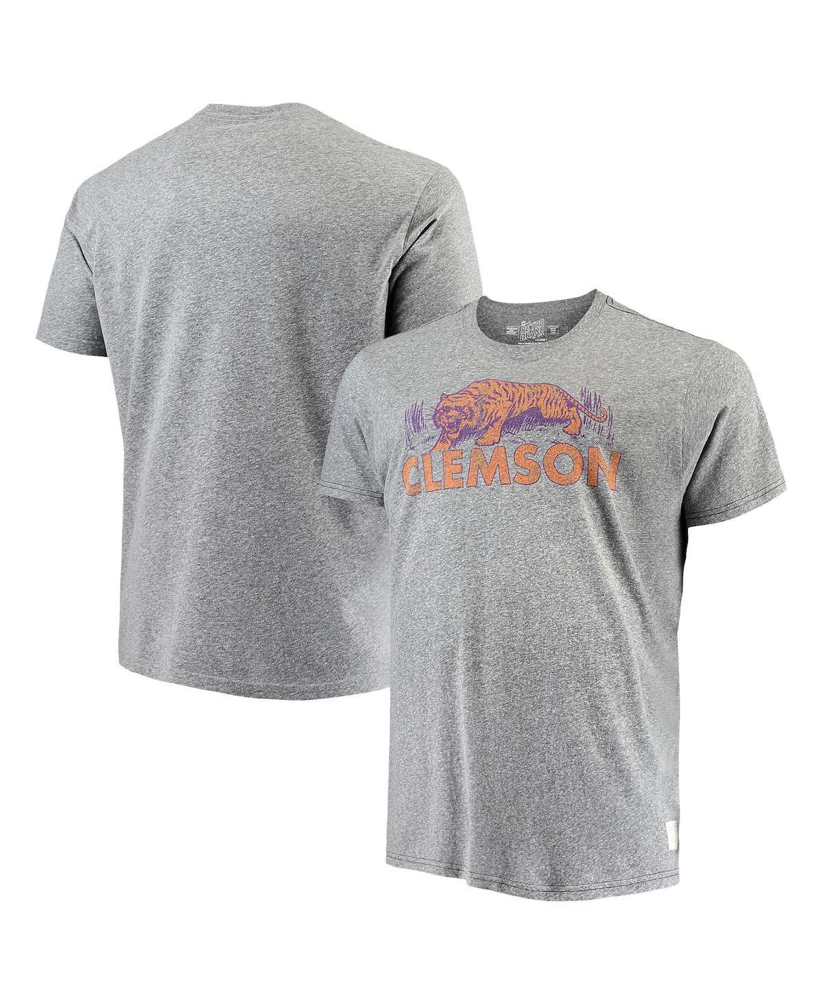 Mens Original Retro Brand Gray Clemson Tigers Big & Tall Tri-Blend T-Shirt Product Image