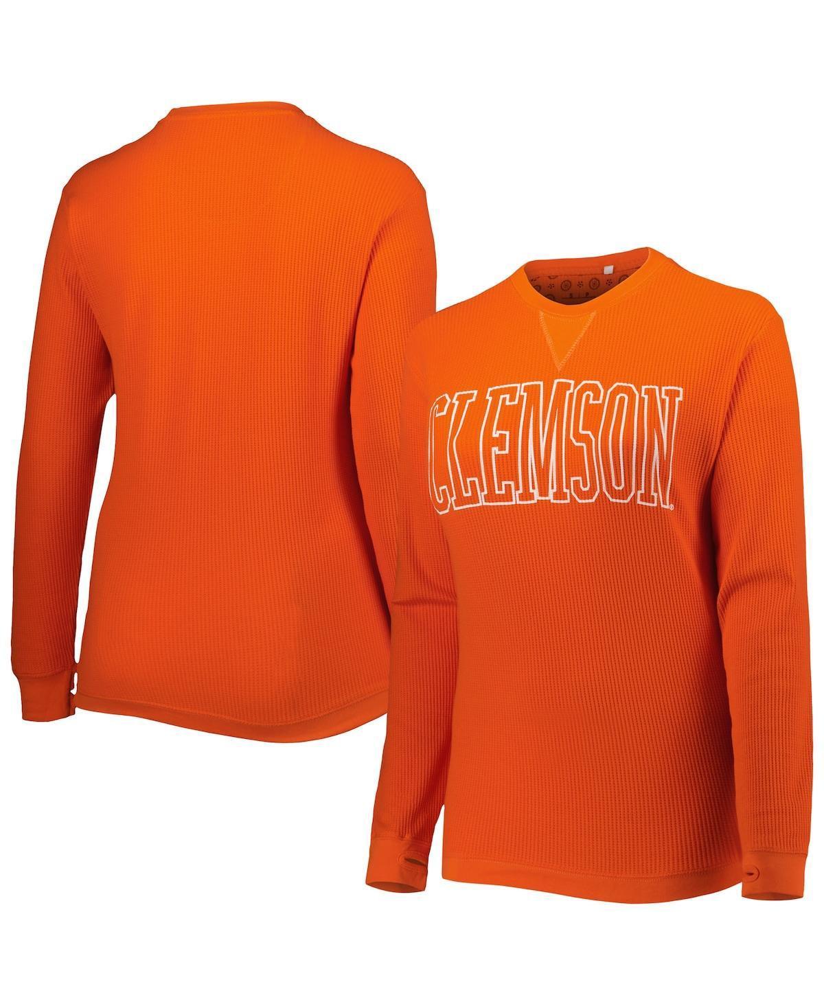 Womens Pressbox Clemson Tigers Surf Plus Size Southlawn Waffle-Knit Thermal Tri-Blend Long Sleeve T-Shirt Product Image