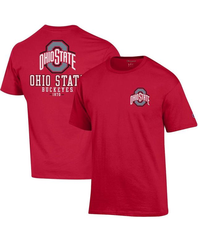 Mens Champion Scarlet Ohio State Buckeyes Team Stack 2-Hit T-shirt Product Image