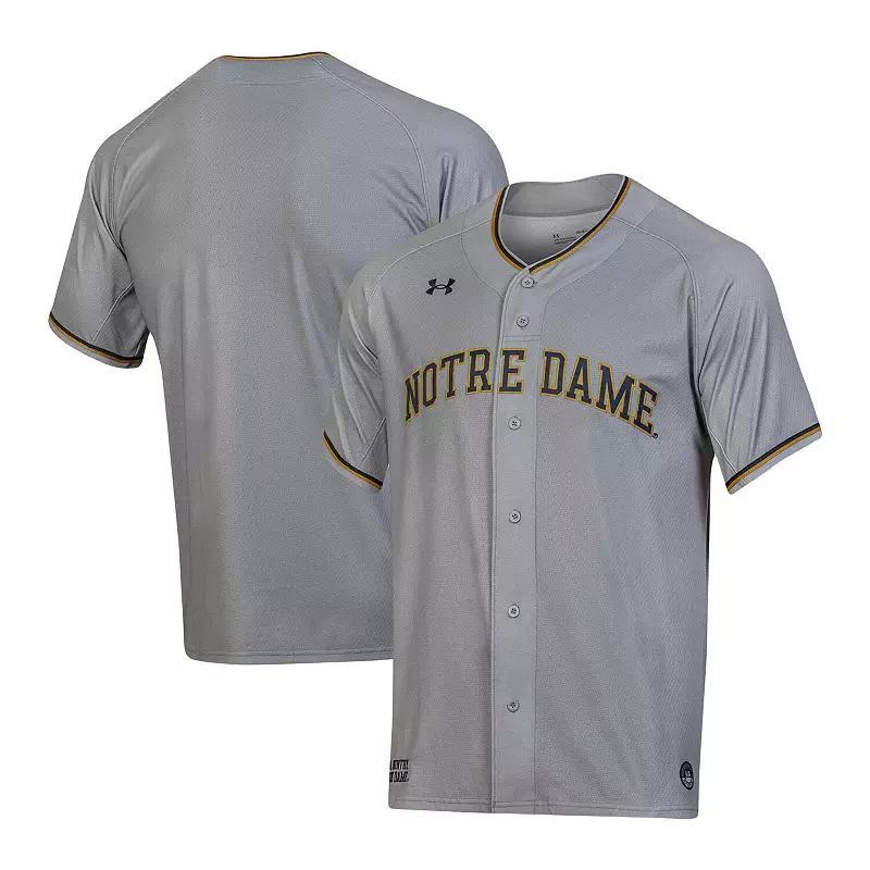 Mens Under Armour Gray Notre Dame Fighting Irish Replica Baseball Jersey Product Image