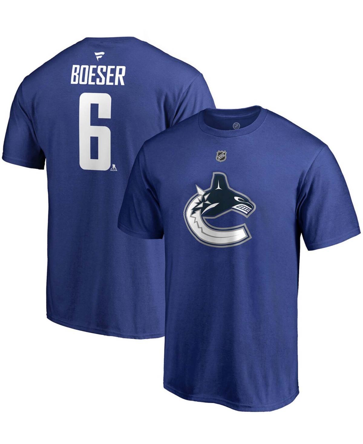 Mens Fanatics Branded Elias Pettersson Blue Vancouver Canucks Team Authentic Stack Name & Number T-Shirt Product Image