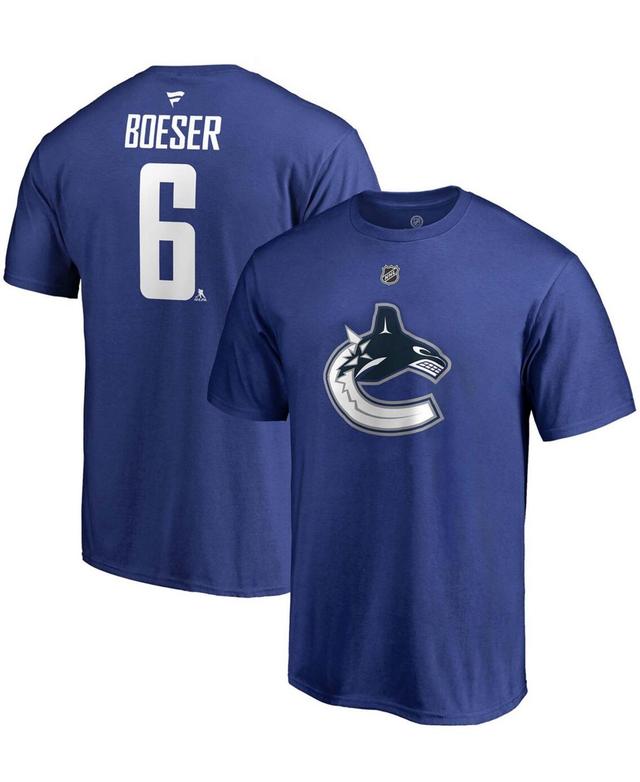 Mens Fanatics Branded Elias Pettersson Blue Vancouver Canucks Team Authentic Stack Name & Number T-Shirt Product Image