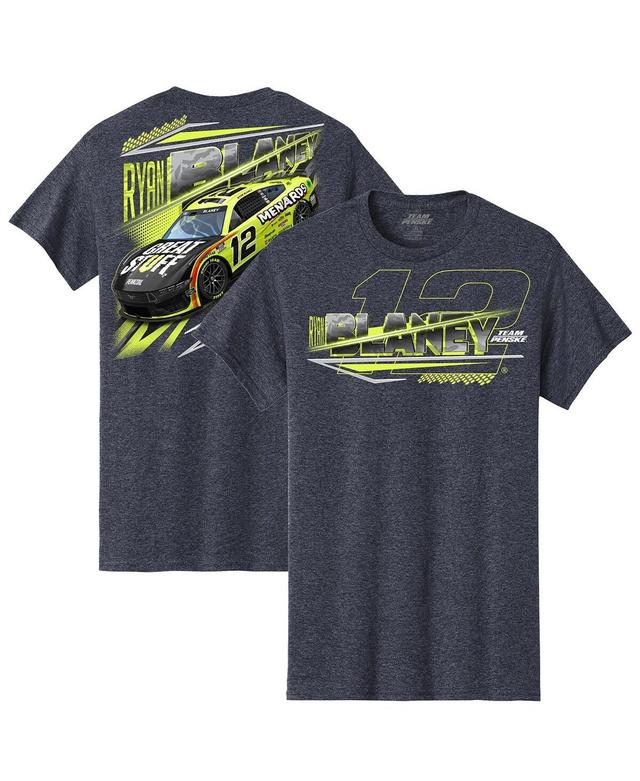 Mens Team Penske Heather Navy Ryan Blaney Menards Car T-shirt Product Image