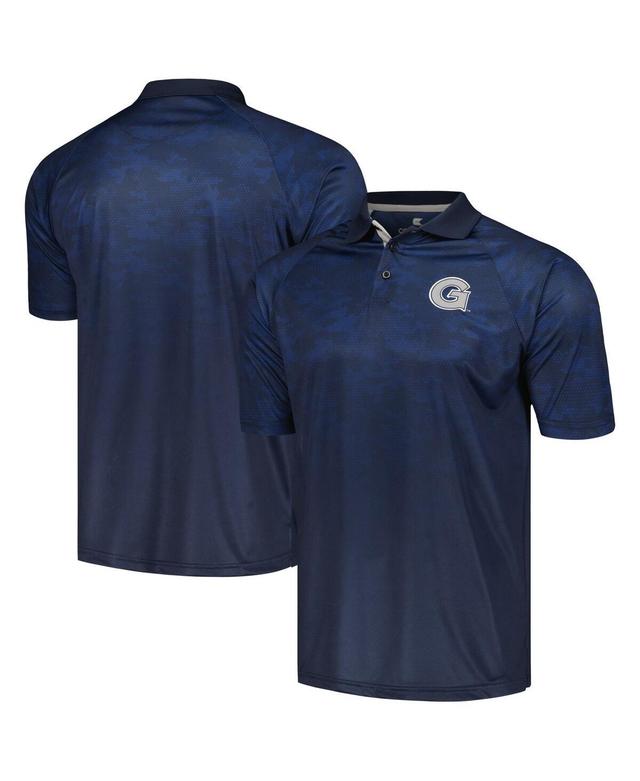 Mens Colosseum Navy Georgetown Hoyas Honeycomb Raglan Polo Grg Blue Product Image