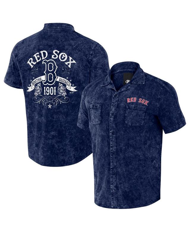 Mens Darius Rucker Collection by Fanatics  Navy Boston Red Sox Denim Team Color Button-Up Shirt Product Image