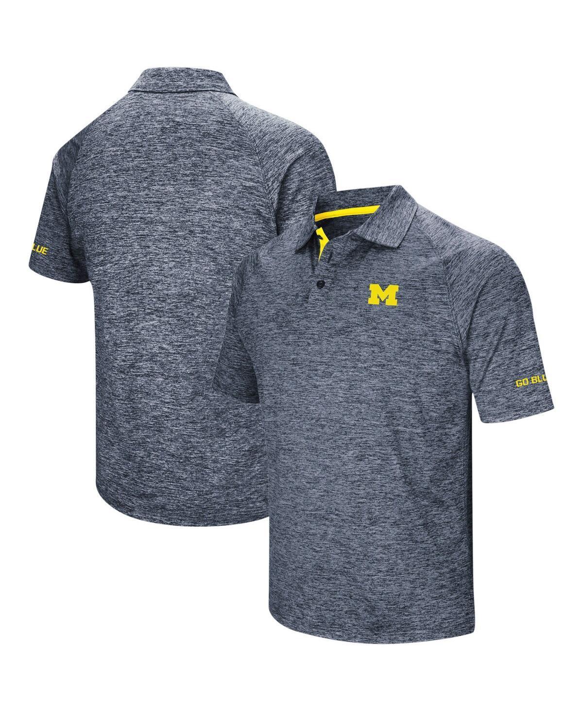 Mens Colosseum Navy Michigan Wolverines Big and Tall Down Swing Polo Shirt Product Image