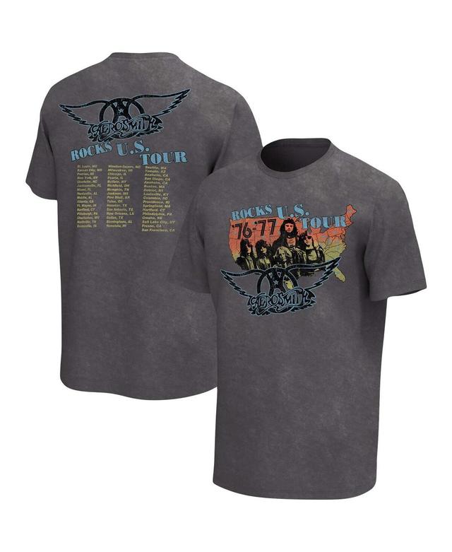 Mens Charcoal Aerosmith 1976/77 U.s. Tour Washed Graphic T-shirt Product Image