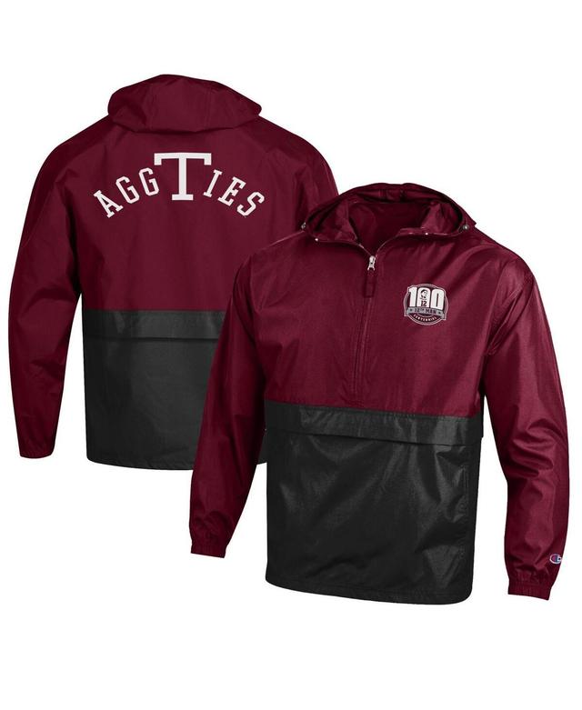 Mens Champion Maroon Texas A&M Aggies 12th Man Centennial Blocked Packable Half-Zip Pullover Jacket Product Image