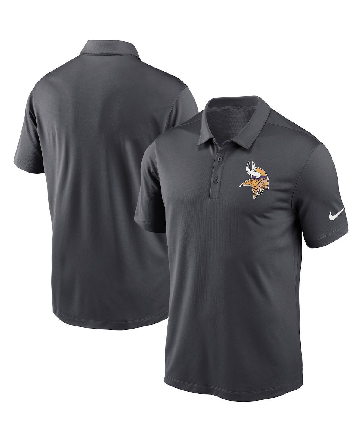 Mens Nike Charcoal Minnesota Vikings Fan Gear Franchise Heat-Sealed Graphic Team Polo Product Image