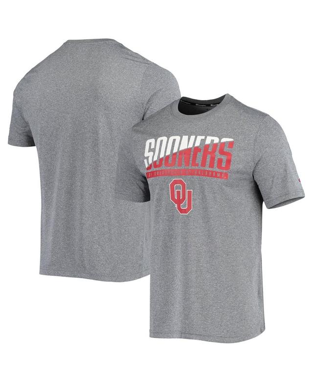 Mens Champion Gray Oklahoma Sooners Wordmark Slash T-Shirt Product Image