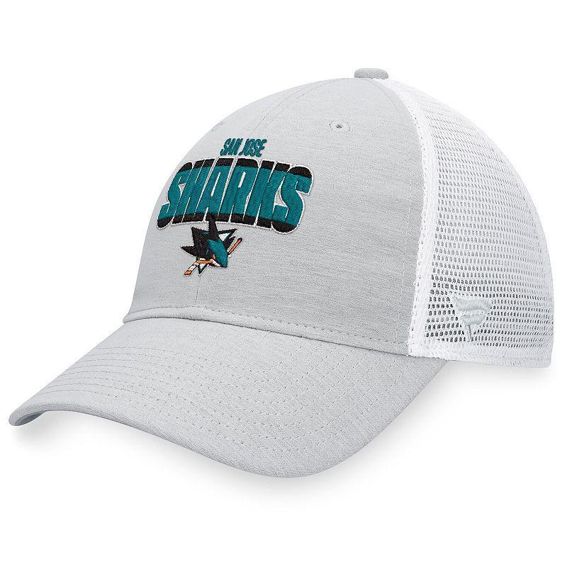 Mens Fanatics Heather Gray San Jose Sharks Team Trucker Snapback Hat - Heather Gray Product Image