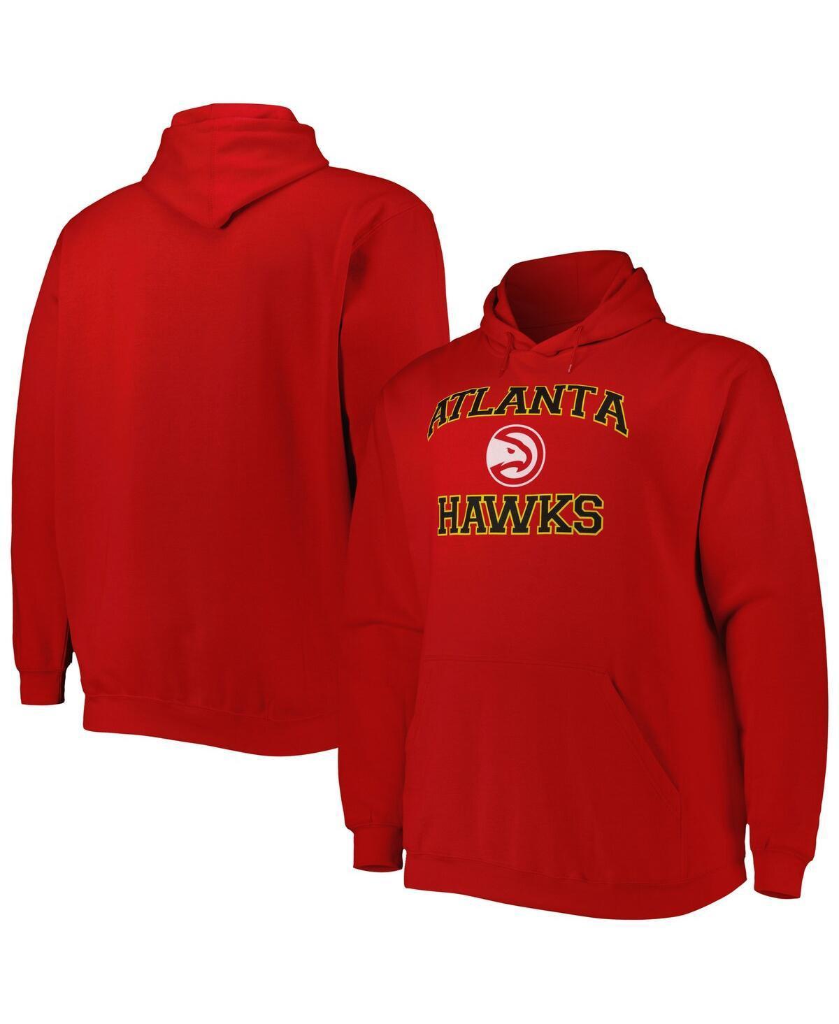 Mens Red Atlanta Hawks Big and Tall Heart and Soul Pullover Hoodie Product Image