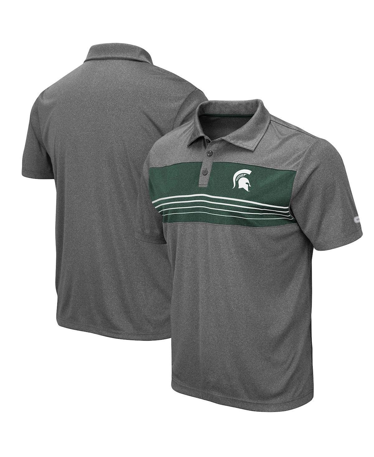 Mens Colosseum Heathered Charcoal Michigan State Spartans Smithers Polo Shirt Product Image