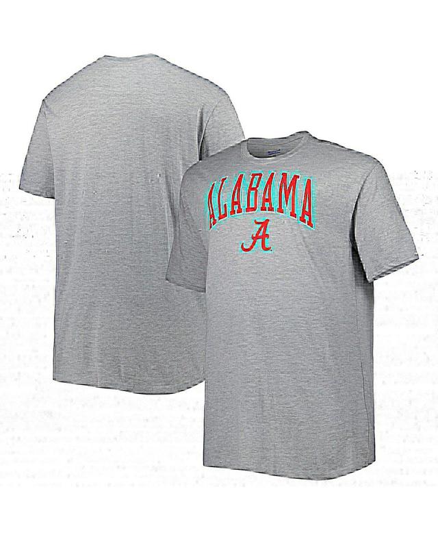 Mens Champion Heathered Gray Alabama Crimson Tide Big and Tall Team Arch Over Wordmark T-shirt Product Image