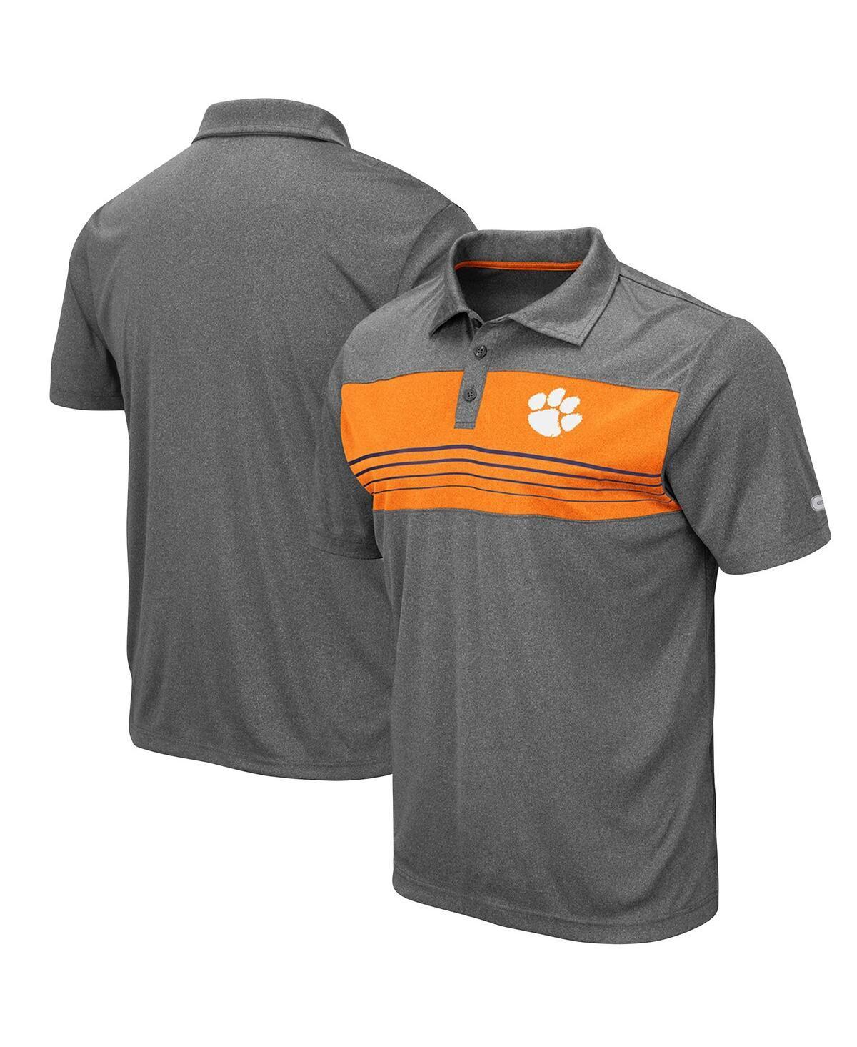 Mens Colosseum Heathered Charcoal Clemson Tigers Smithers Polo Shirt Product Image