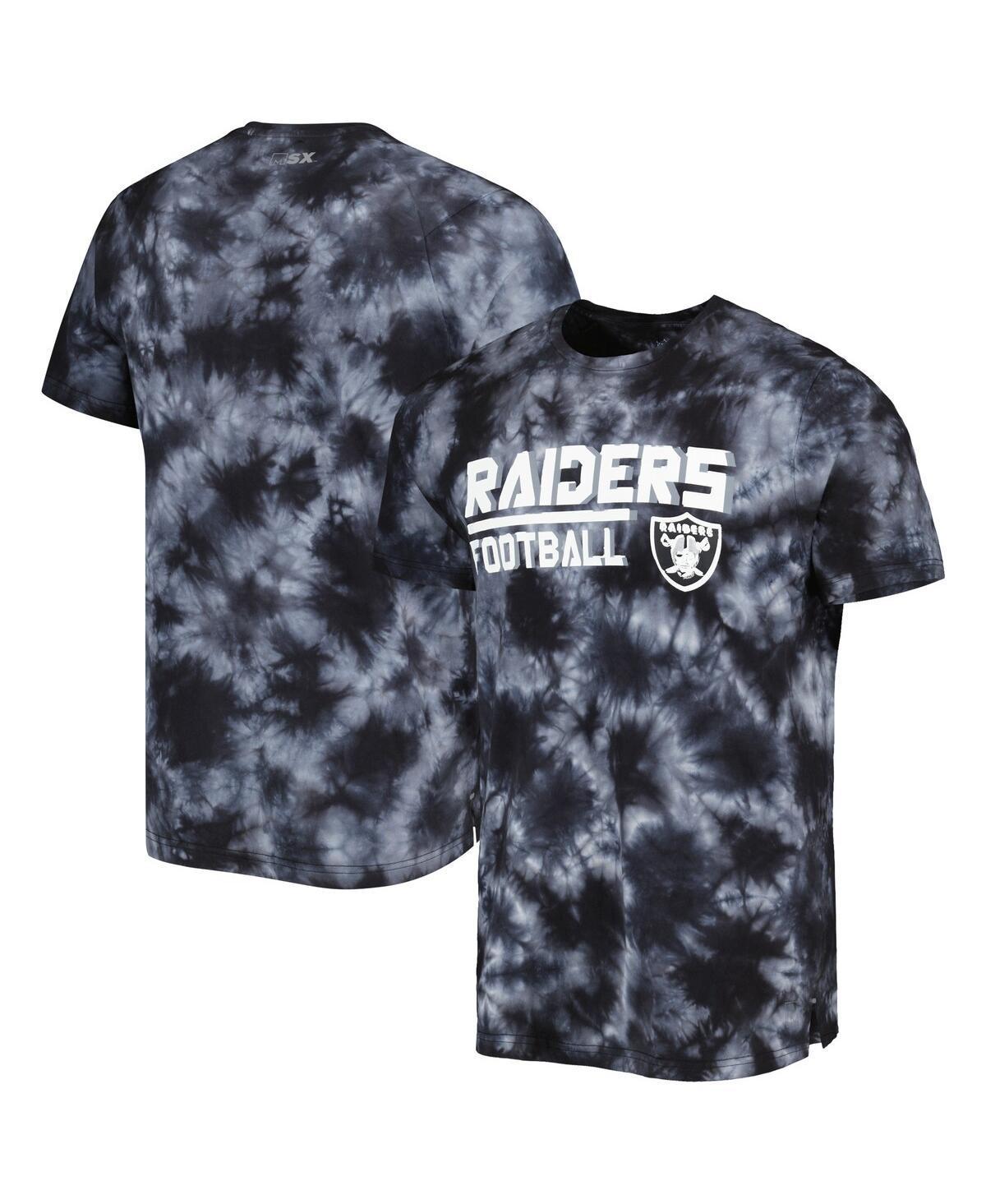 Mens Msx by Michael Strahan Black Las Vegas Raiders Recovery Tie-Dye T-shirt Product Image