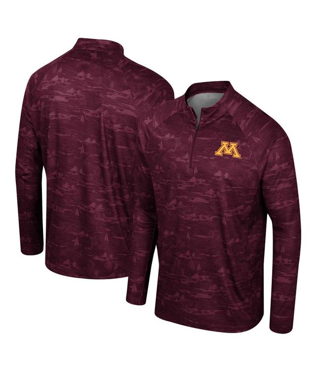 Mens Colosseum Royal Kansas Jayhawks Carson Raglan Quarter-Zip Jacket Product Image