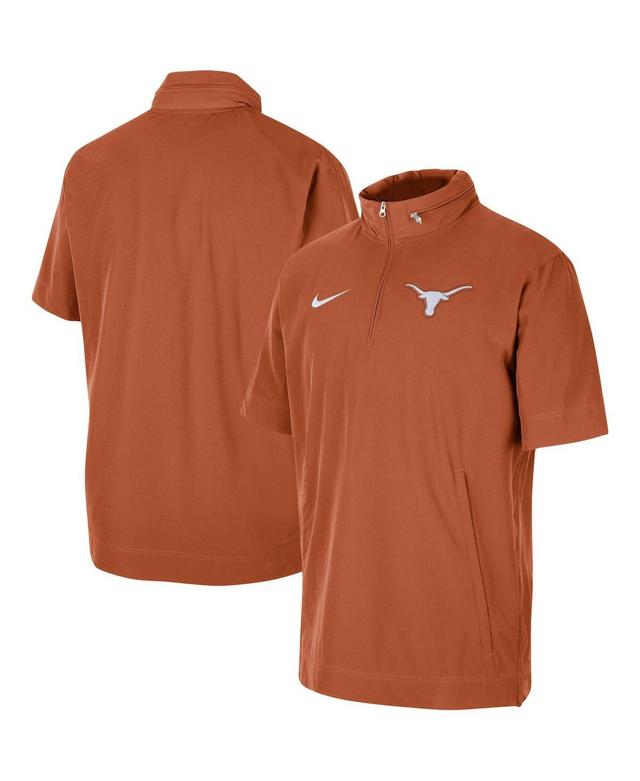 NIKE Orange Clemson Tigers Coaches Half-zip Short Sleeve Jacket Product Image