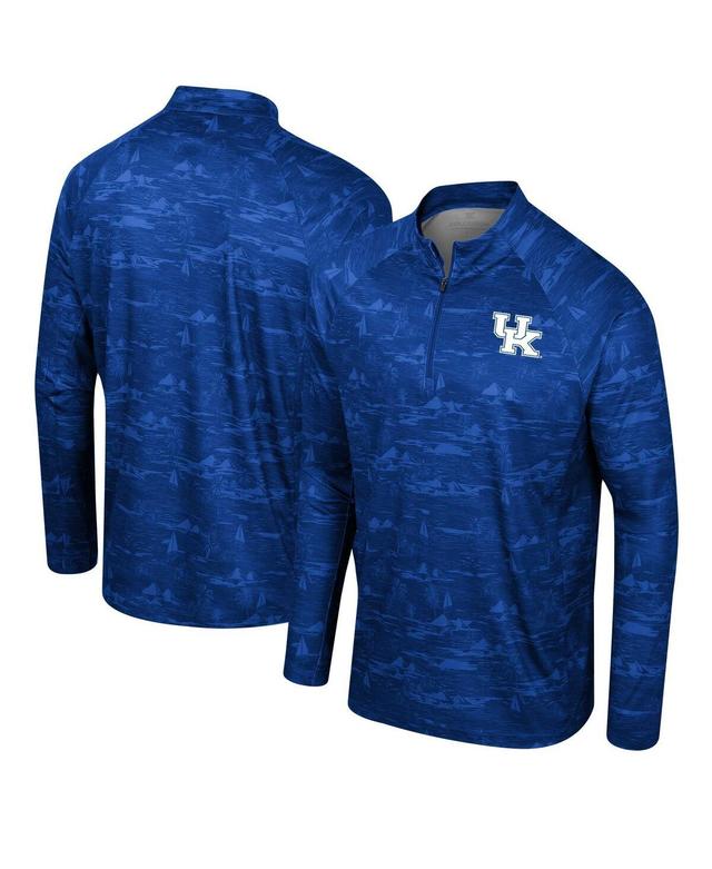 Mens Colosseum Royal Kentucky Wildcats Carson Raglan Quarter-Zip Jacket Product Image