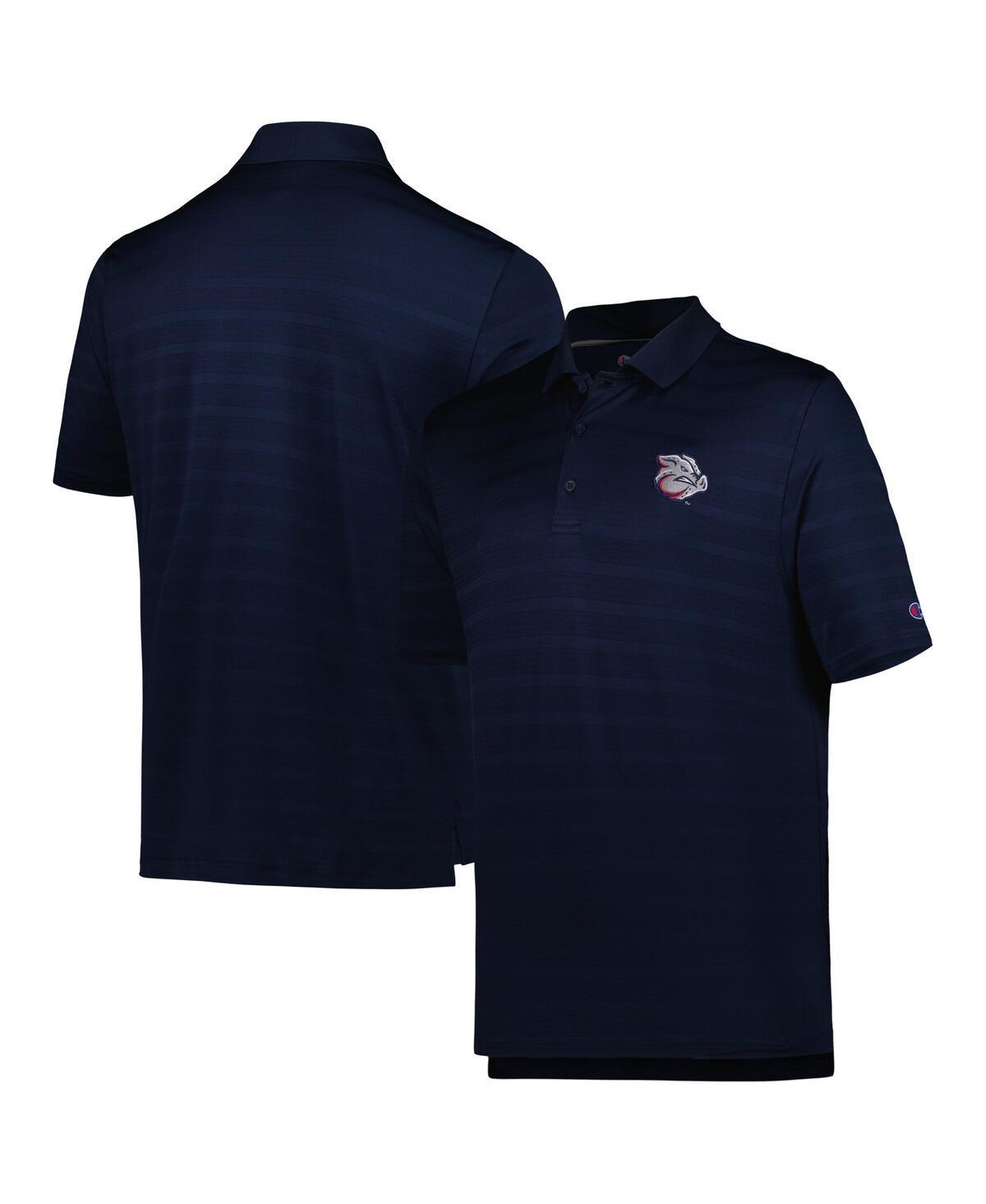 Mens Champion Navy Lehigh Valley IronPigs Textured Solid Polo Shirt Product Image