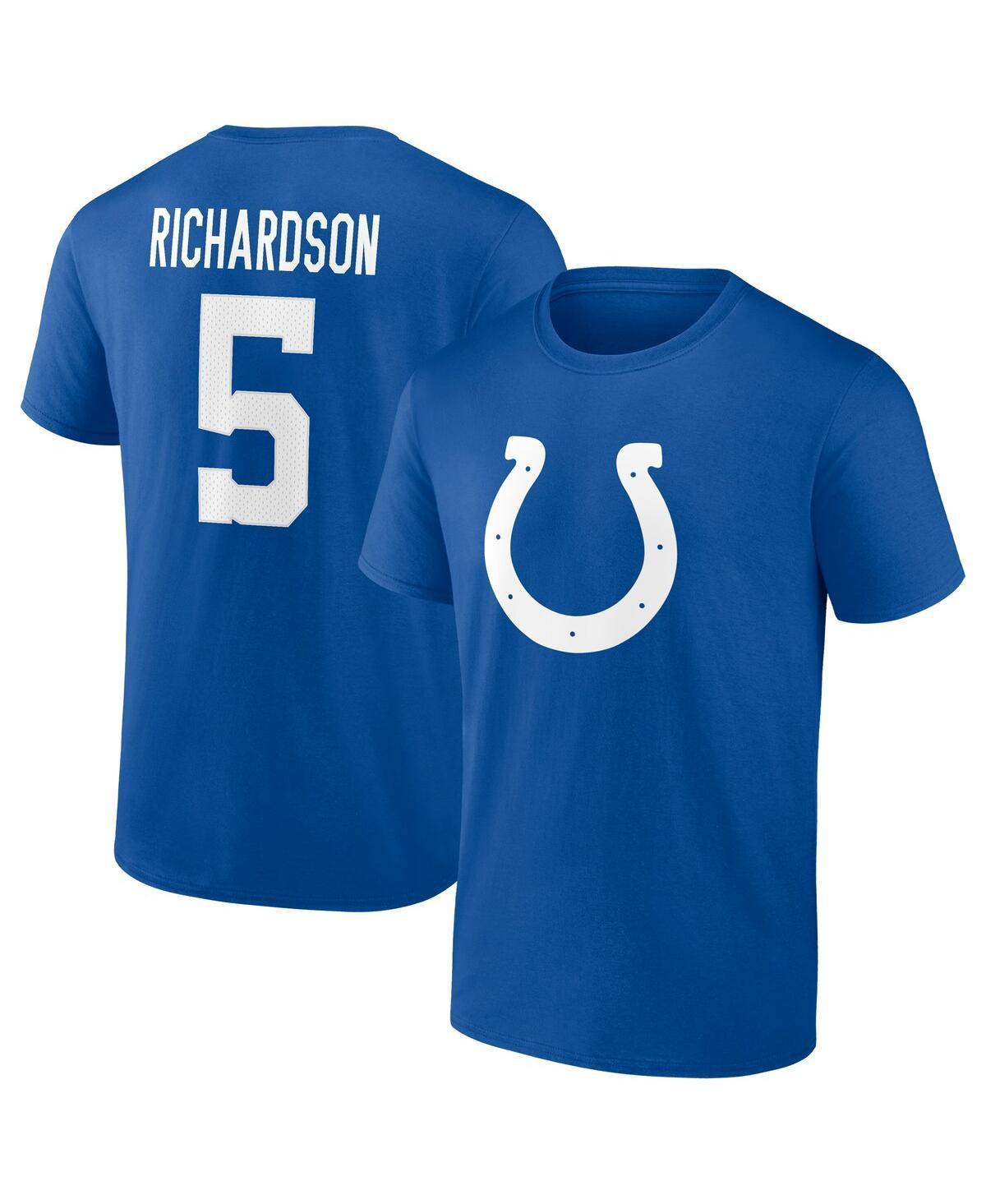 Men's Fanatics Branded Anthony Richardson Royal Indianapolis Colts 2023 NFL Draft First Round Pick Icon Name & Number T-Shirt Product Image