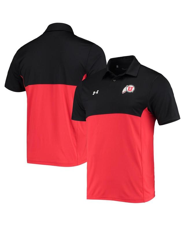 Mens Under Armour Black Utah Utes 2022 Blocked Coaches Performance Polo Shirt - Black Product Image