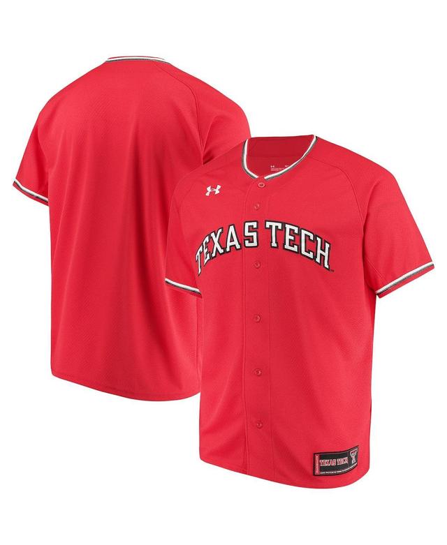 Mens Under Armour Red Texas Tech Red Raiders Performance Replica Baseball Jersey - Red Product Image