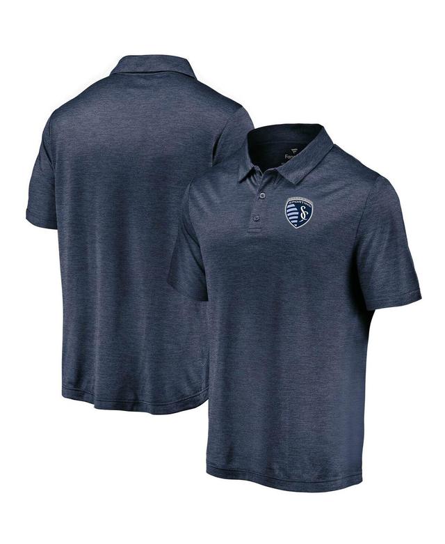 Fanatics Mens Navy Sporting Kansas City Poly Polo Shirt Product Image