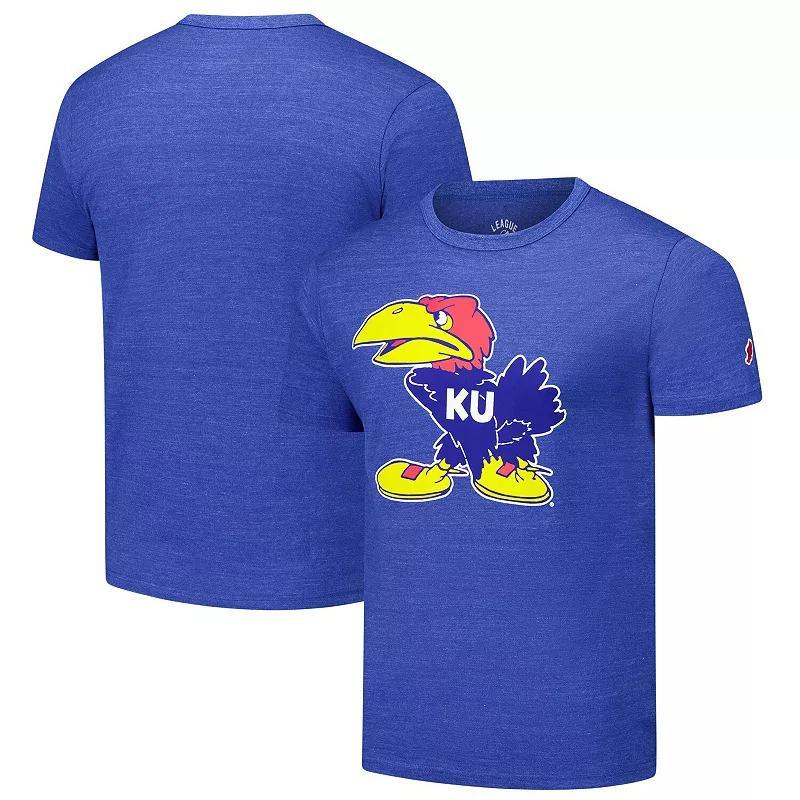 Mens League Collegiate Wear Heather Royal Kansas Jayhawks Victory Falls Tri-Blend T-Shirt Product Image