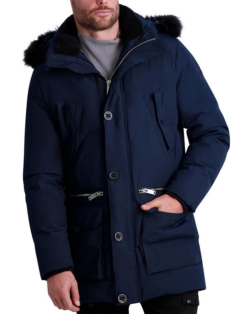 Mens Faux Fur Trim Parka Product Image