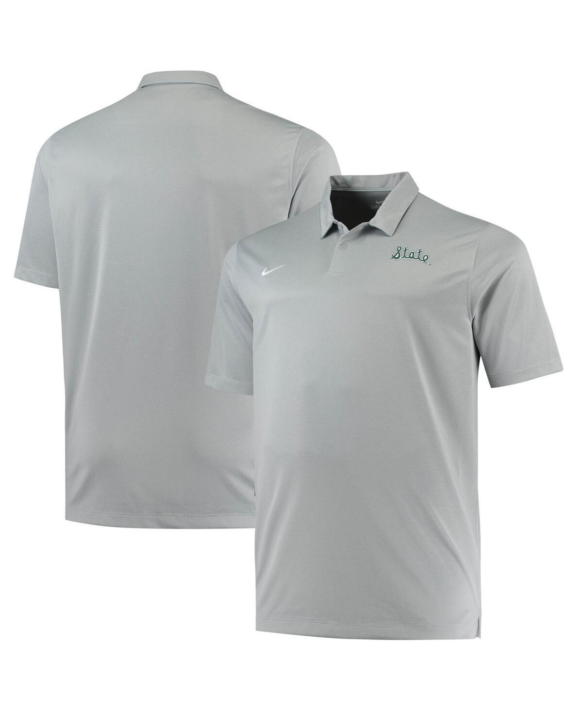 Mens Nike Heathered Gray Michigan State Spartans Big & Tall Performance Polo Product Image