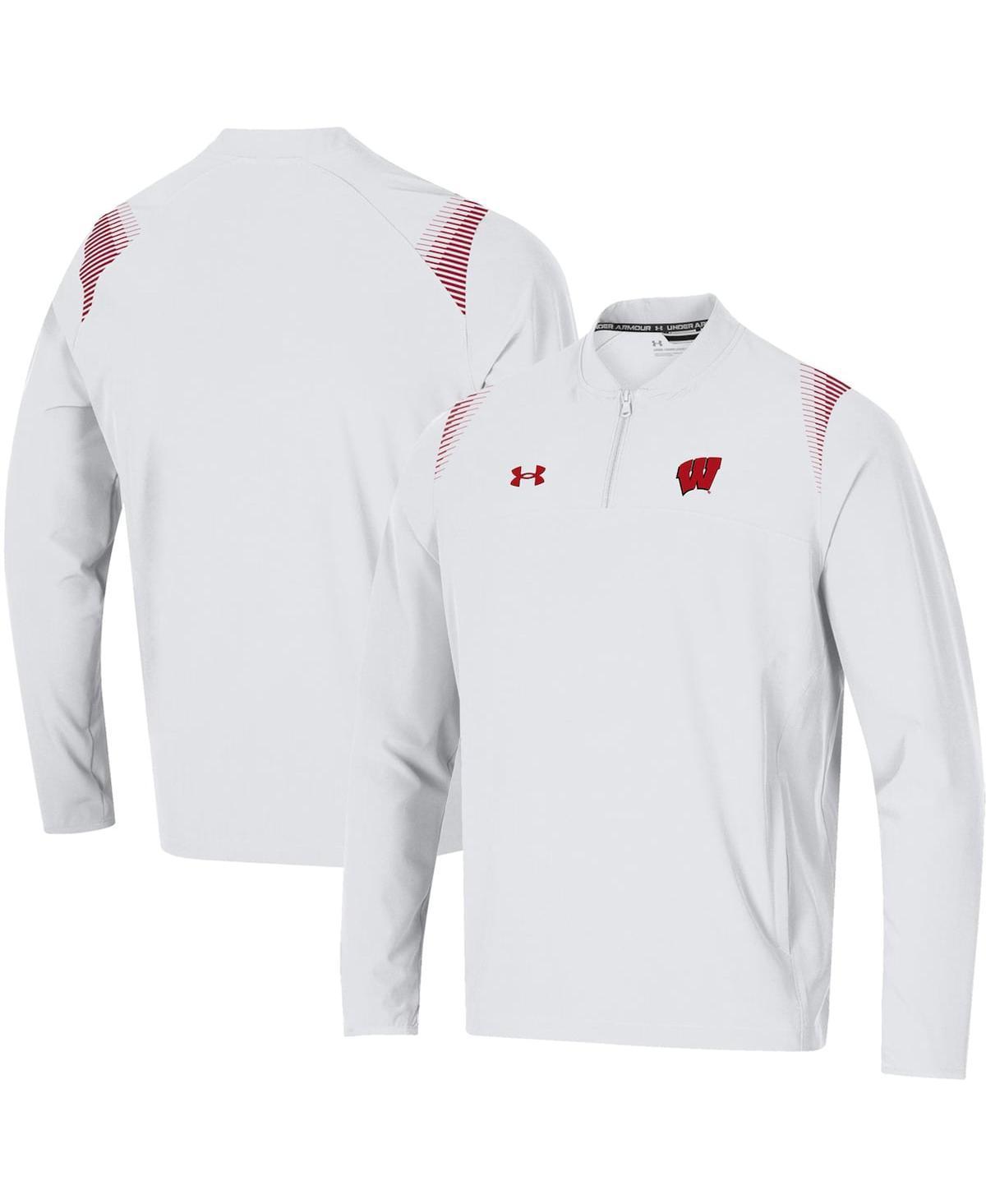 Mens Under Armour Wisconsin Badgers 2021 Sideline Motivate Quarter-Zip Jacket Product Image