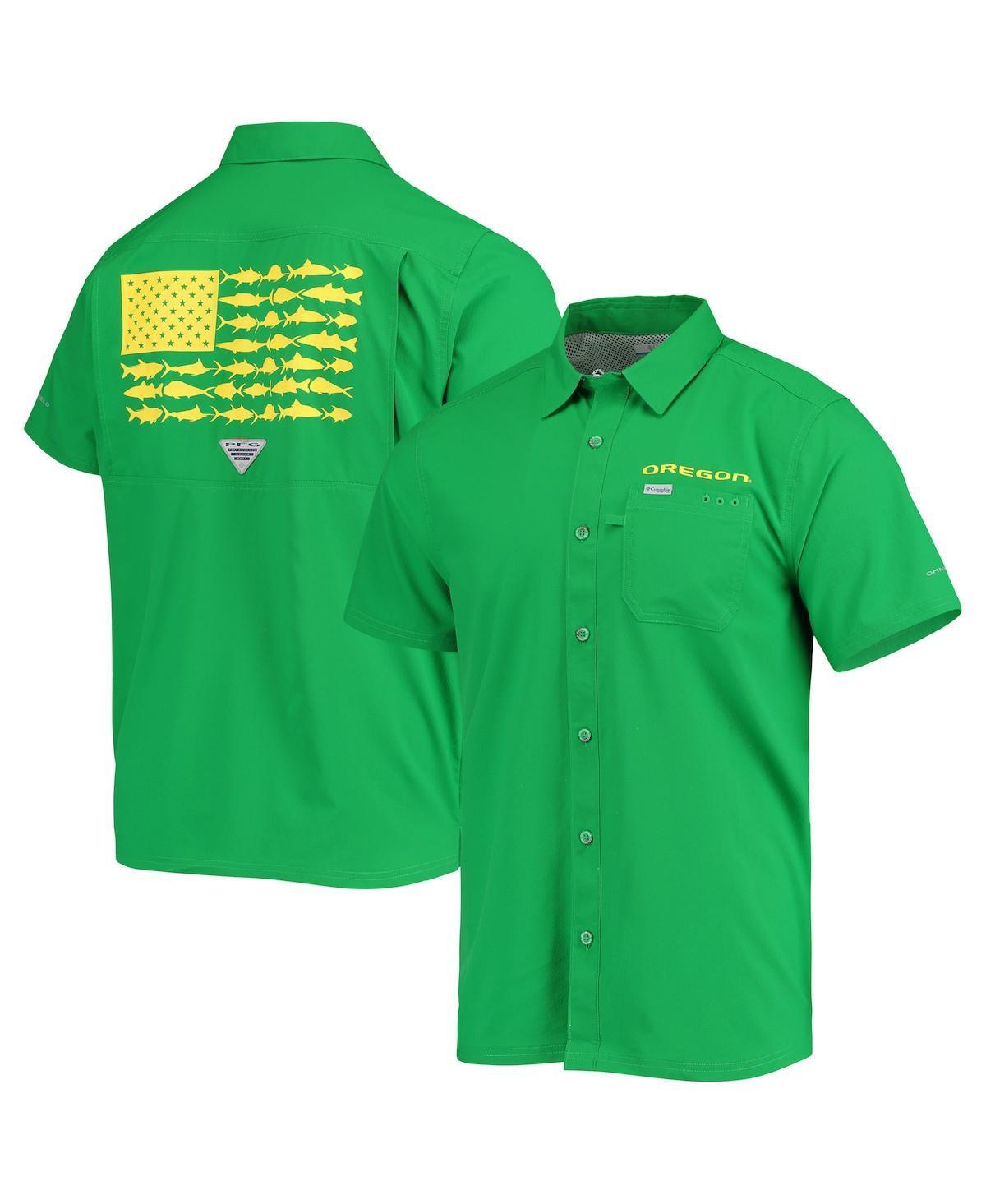 Mens Columbia Pfg Green Oregon Ducks Slack Tide Camp Button-Up Shirt Product Image