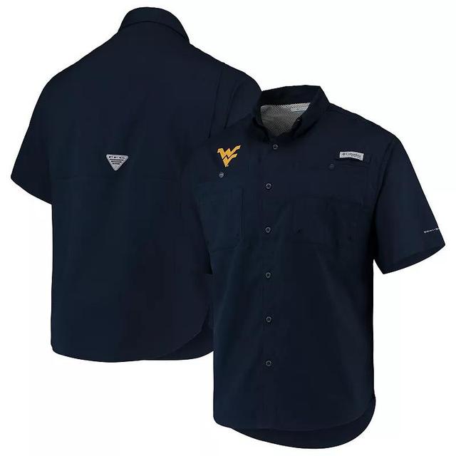 Mens Columbia West Virginia Mountaineers PFG Tamiami Omni-Shade Button-Down Shirt Blue Product Image