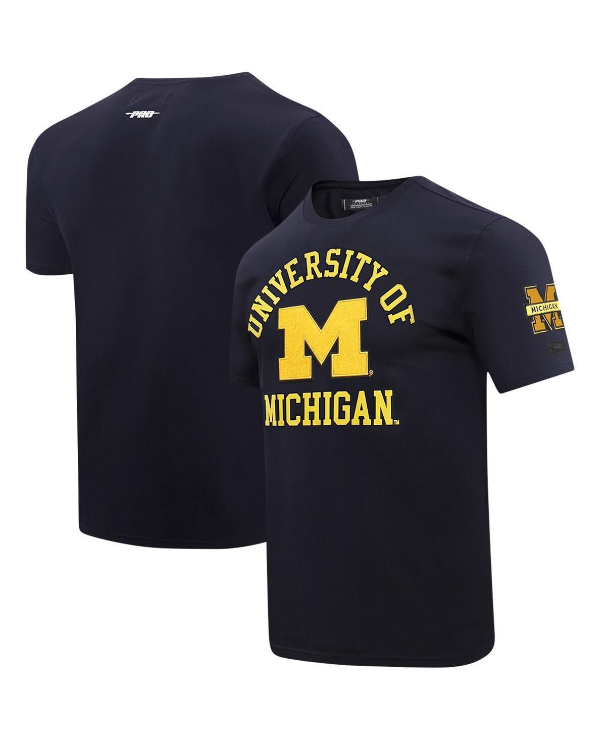 Mens Pro Standard Navy Michigan Wolverines Classic Stacked Logo T-shirt Product Image