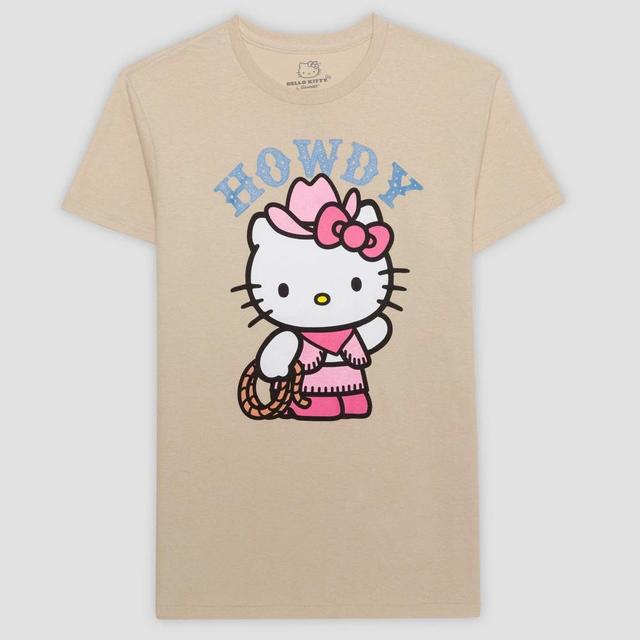 Mens Sanrio Hello Kitty Rodeo Short Sleeve Graphic T-Shirt - Tan Product Image