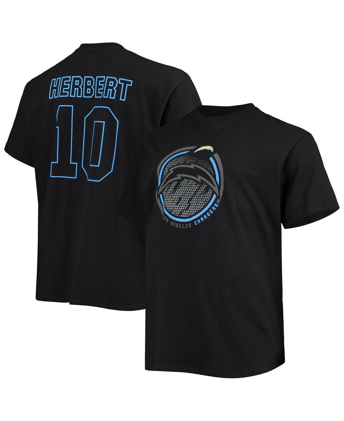 Mens Fanatics Branded Justin Herbert Los Angeles Chargers Big & Tall Color Pop Name & Number T-Shirt Product Image