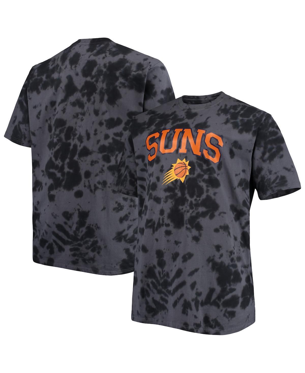 Mens Black Phoenix Suns Big and Tall Marble Dye Tonal Performance T-shirt Product Image