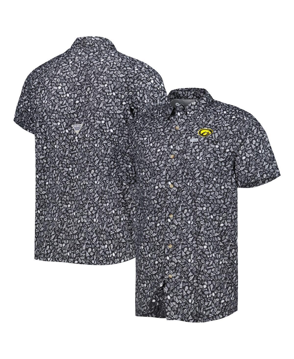 Mens Columbia Iowa Hawkeyes Super Slack Tide Omni-Shade Team Button-Up Shirt Product Image