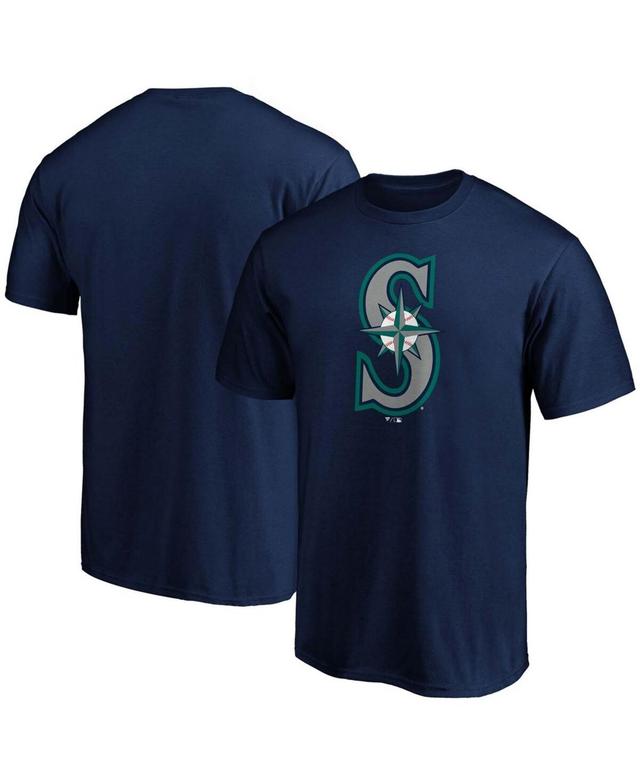 Mens Navy Seattle Mariners Official Logo T-shirt Product Image