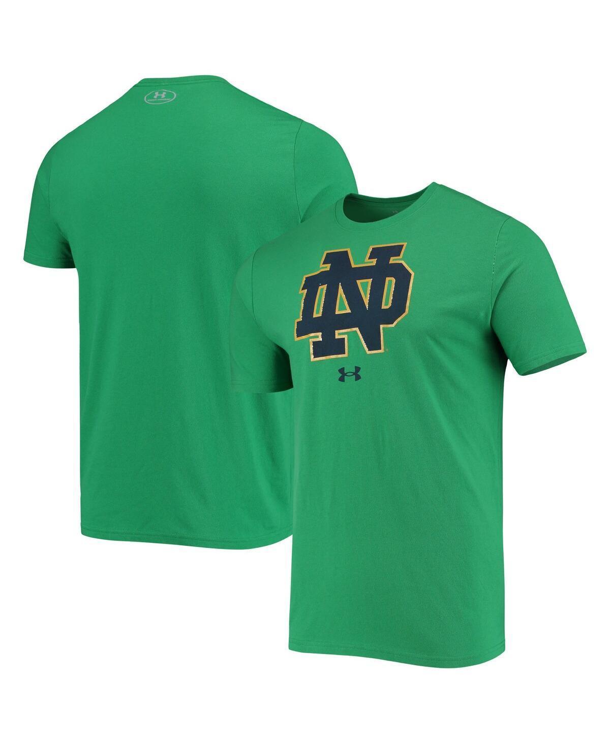 Mens Under Armour Kelly Notre Dame Fighting Irish School Logo Performance Cotton T-Shirt Product Image